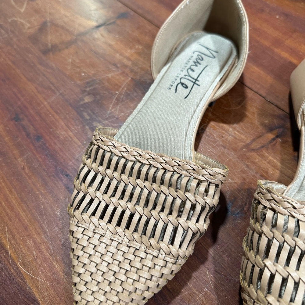 Women's Tan Woven Flats - Picture 4 of 12